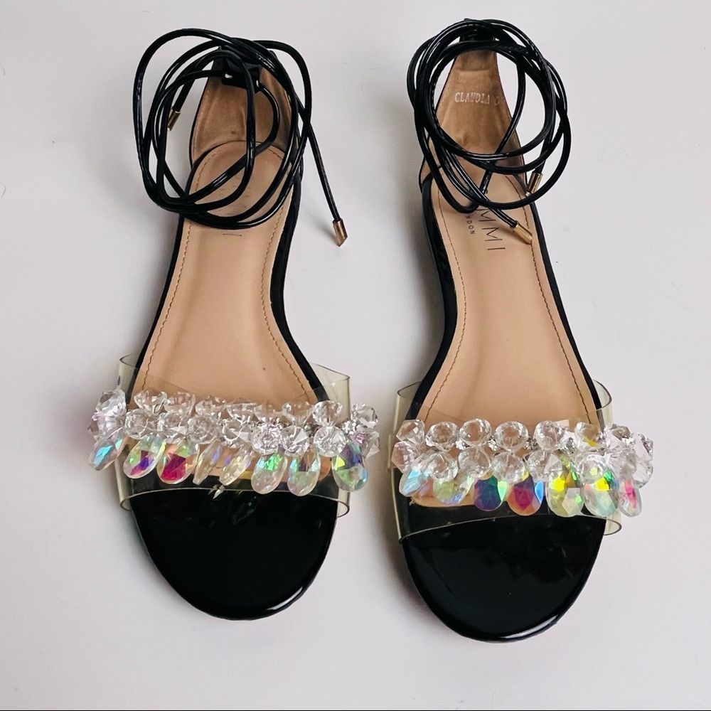 Simmi London Claudia Wrap-Around Ankle PVC sandals